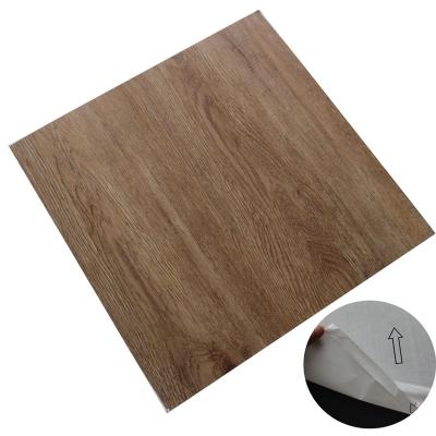 China Waterproof/sound reduction/soft touch PVC grain self-adhesive waterproof ESD wooden floor tiles/easy clean backing for sale