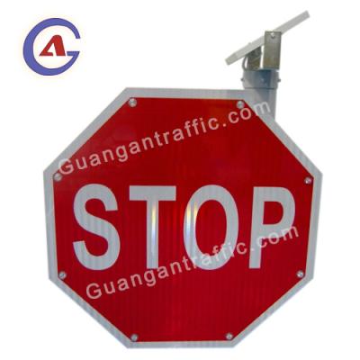 China Roadway Safety Signs aluminum board road safety octagon traffic sign solar powered led blinking stop sign for sale