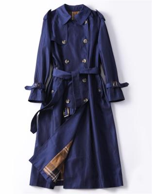 China Autumn New Fashion Women casual ditch coat vintage viable washed military outwear loose clothing with belt for sale