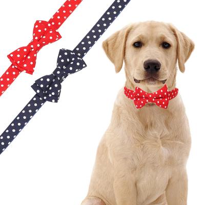 China New Quick Release Pet Jewelry Valentine's Day Pet Polka Dot Bow Dot Collar Cat and Dog Pull Border Bow Tie for sale