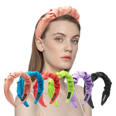 China HCArtware Summer Fashion Chiffon Cloth Fabric Headband Hair Bands Handmade Chiffon Hair Bands For Women Women Headbands With Colorful Pleats for sale