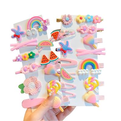 China Sweet 14 Pieces Pack Colorful Cute Hair Clips Hair Accessories Hairpins Set For Sweet Babies Teens Toddlers for sale