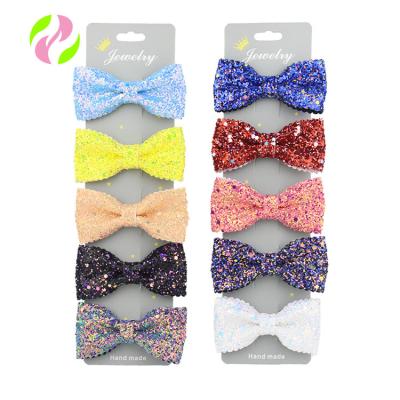 China HCArtware eco-friendly 3 inch hair hangers china manufacturing many colors sliver bow hair cheap available baby for sale