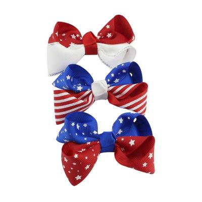 China Hot Sale Children's Bow Hairpin Baby Bag Cloth Clip Independence Day Eco-Friendly Products for sale