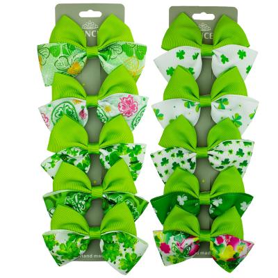 China Best Prices Eco-Friendly St. Patrick's Day Green Hair Clips 3.7 Inch Hair Hanger For Girls for sale