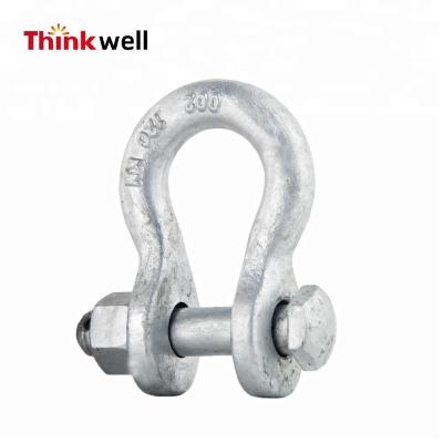 China Carbon Steel Kenter Type Marine Load Rated D Din 82101 Solid Brass Bow Shackle Large For Anchor Bs3032 for sale