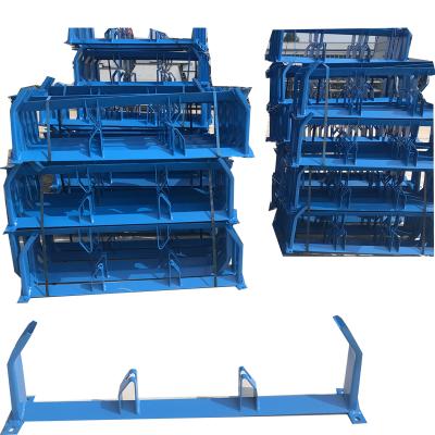 China Industry Conveyor Roller Bowl Transport Idler Carry Bracket Standby Roller Frame for sale