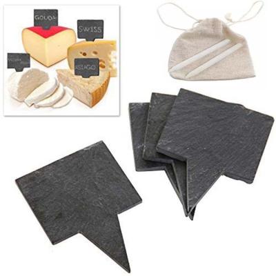 China Stocked SLATE Rock Board Brand Cheese Slate Stick Craft Cake Insert Label Amazon for sale