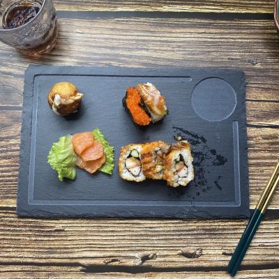 China New INS Stored Slotted Western SLATE Plate Coffee SLATE Rock Insulated Steak Insulated Place Mat for sale