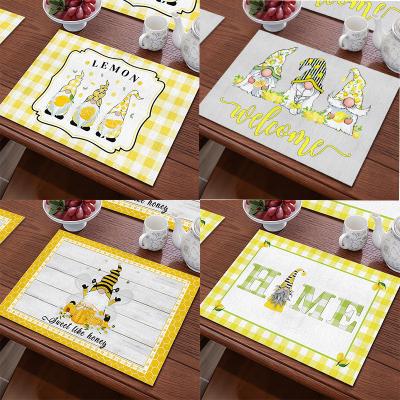 China New Viable Amazon Lemon Pygmy Place Mat, Western European Style Food Cotton and Canvas Thickened Place Mat for sale