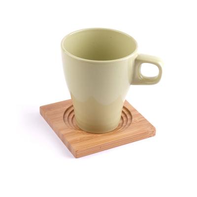 China New 2022 Insulation Coaster Insulation Cup Viable Bamboo Square Bowl Coaster Custom Logo for sale