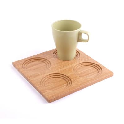 China Custom Made Square Cup Meat Coaster Bamboo Multi Stand Flowerpot Stand Custom Teacup Coaster Various Sizes for sale