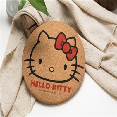 China Viable Customers Design Home Kitchen Accessories Place Mat Pot Mat Natural Cork Anti-Slip Coaster for sale