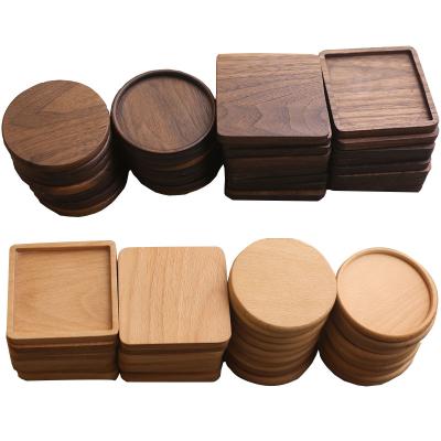 China Sustainable Custom Wooden Pallet Coasters Plain Wholesale Round Empty Wooden Coasters for sale