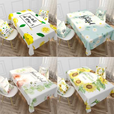 China China Factory Price Flower Print Tablecloths Set Party Stocked Tablecloth for sale