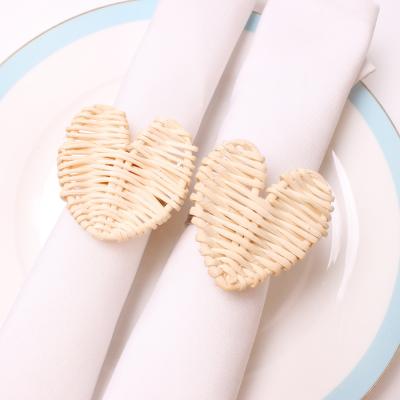 China New Viable Valentine's Day Love Towel Ring Heart Towel Buckle Love Shape Bamboo Napkin Ring for sale