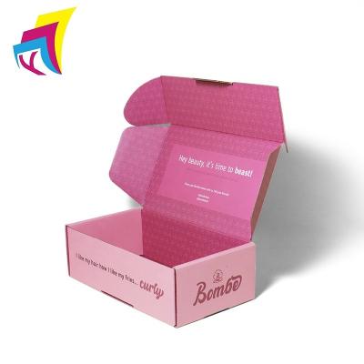 China Hot Sale Recycled Fashion Materials Custom Color Printed Pink Gift Set Cosmetic Apparel Shoe Packaging Box for sale