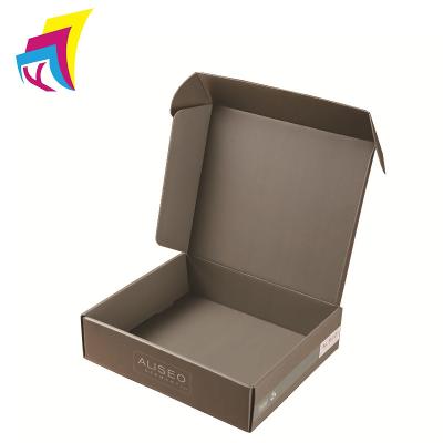 China Recycled Materials Customized Logo Packaging Box Brown Corrugated Cardboard Mailing Mailer Box For Personal Care And Clothing Underwear for sale