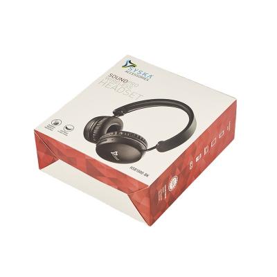 China Custom Recyclable Logo Headset Headphone Earphone Packaging Paper Box With Foam Insert Sports Earphone Box Electronic Packaging Box for sale