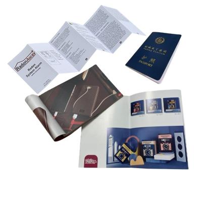 China Printed Business Paper Instruction Folding Leaflet Die Cut Printing Brochure Notebooks Labels Cards Manual Booklet Catalog Brochure for sale