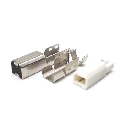 China White PBT Male USB 2.0 Connector B Three Piece Solder Wire Set for sale