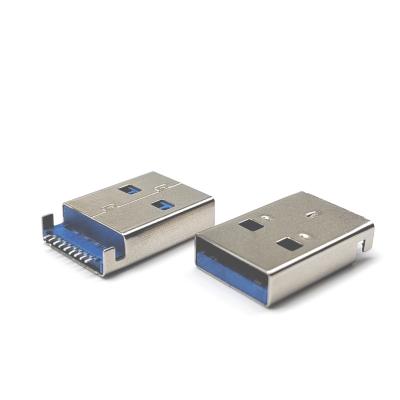 China G.F Blue Male USB 3.0 Thermoplastic Connector A Type SMT Sink Plate 1.9 Needle L=17.6 Length 1.1 for sale