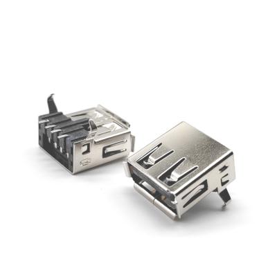 China PBT /White LCP USB 2.0 Female Connector A Type SMT Right Angle DIP Type Without Back Cover for sale