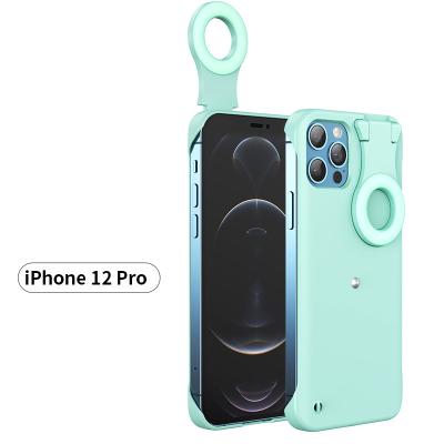 China 2021 Shockproof LED Selfie Light Ring Wireless Ultrathin Rechargeable Phone Case For iPhone12 11 XR TPU Shockproof Phone Case for sale