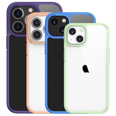 China Customized Shockproof Shockproof Metal Frame Anti-scratch PC Hard Shell Phone Case For iphone13 13pro Transparent Phone Case for sale