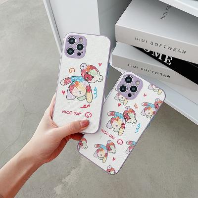 China new fish scale color pattern graffiti color pattern designTPU leather phone case forvivoX60 oppoR17huaweip40 xiaomi10 feel shockproof bear skin-friendly for sale