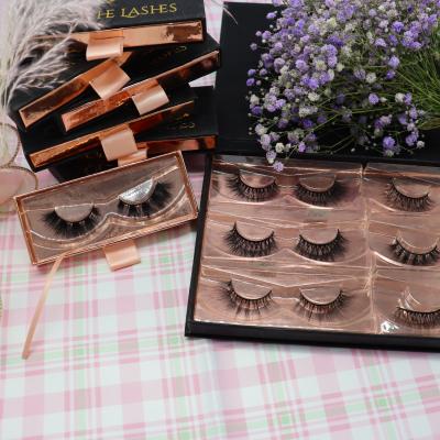 China Gold Combination Suit Wholesale Bulk 10-20mm 6 Pairs 100% Real Mink Lashes 3D Eyelashes Handmade Custom Box And Packing Logo for sale