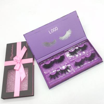 China Long Natural 3d Mink Lashes Sets 4 Pairs Set With Customized Packing Boxes Luxury Natural Mink Lashes Gift Boxes for sale