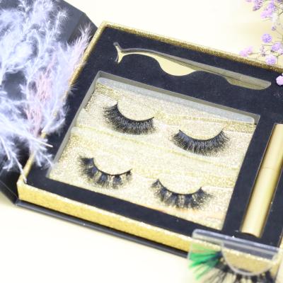 China Long natural 3d mink lashes customized beautiful setwith packaging boxes natural colored mink strands for sale