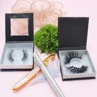 China Long 3D Best Quality Natural Mink Magnetic Lashes Strip Custom Mink Eyelash Packaging for sale