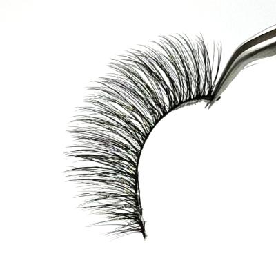 China Hande made custom private logo eye lashes synthetic fiber handmade silk eyelash magnetic tape lashes for sale