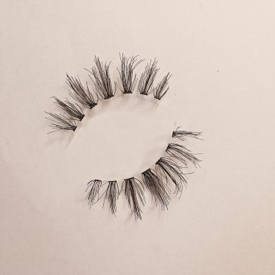 China Custom Free Samples Custom Color and Logo Clean Brand Wholesale 3D Mink Lashes Vendor Invisible Clear Natural Silk Strip Eyelashes for sale