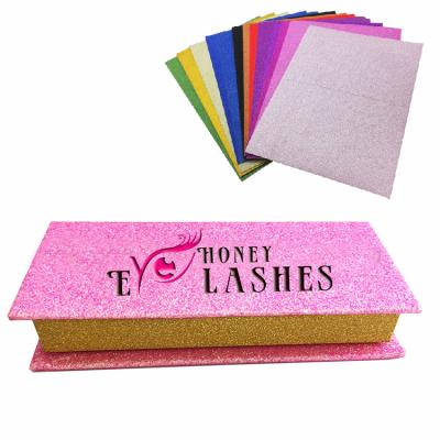 China Custom Shiny Glitter Eyelash Packaging Box For Luxury Mink Lashes for sale