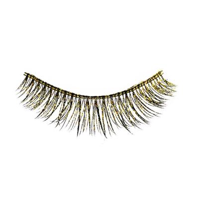 China Beautiful Natural Soft Colored Lashes Silk Silver Glitter Full False Eyelashes for sale