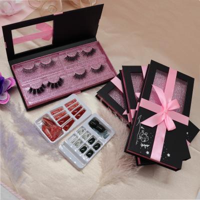 China Long Full Lashes Natural Mink Fur False Eyelashes Strips Handicraft For Christmas Shipping Free Set for sale