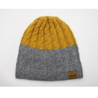 China COMMON IMAGE Adults Merino Winter Cable Knit COMMON Angora Wool Jacquard Beanie Hat Mixed Manufacturer Custom for sale