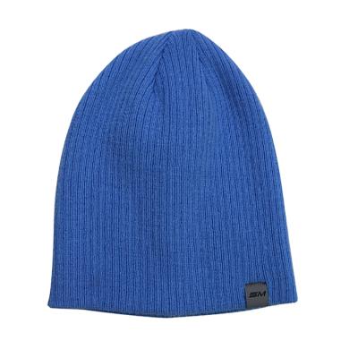 China Warm Men's And Women's Thin Winter Ribbed Solid Color Knitted Beanie Hat for sale