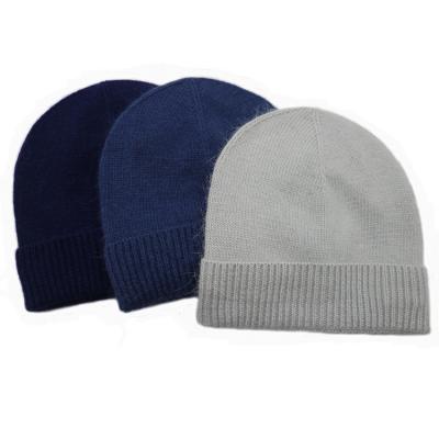 China COMMON angora wool knit Beanie Hat with cuff for winter for sale