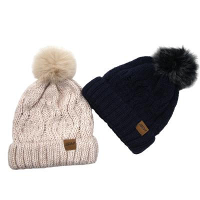 China COMMON Custom Winter Bobble Hat Warm Wool-acrylic Jacquard Women Knit Beanie for sale