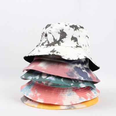 China INS Fashion Style Comfy Tie Dyed Color Dishonest Fisherman's Hat Matched Color Inside Sunshade Sunscreen And Bucket Hat for sale