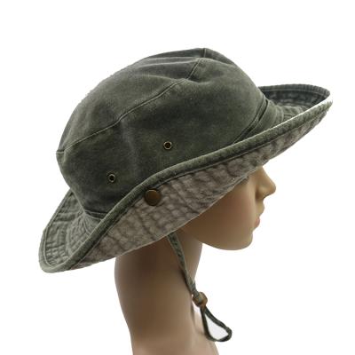 China Cotton Summer Wholesale Bucket Hat Soft Washed Outdoor Large Foldable Fishing Hat for sale