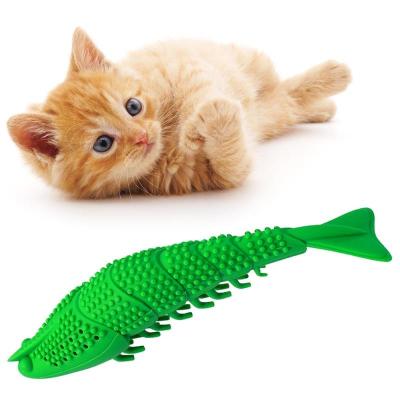 China Viable Crayfish Train Cat Toothbrush Pet Teething Toy With Catnip Shrimp Bite Cat Cleaning Tooth Toy Pets Stabilized Feeds for sale