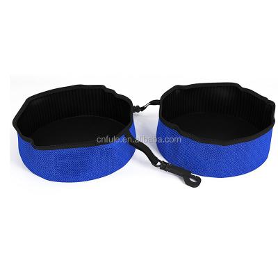 China Factory Wholesale Price Quality Viable Pet Products Supplier 2 Pack Pet Water Food Storage Bag Holder Pet Travel Bowls for sale