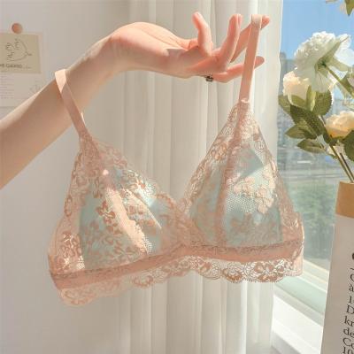 China High Quality QUICK DRY French Lace Bra Style Wire Freely Gather Thin Cup Ladies Women Bra for sale