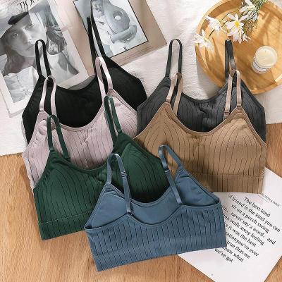 China Seamless Push Up Push Up Bra For Women Striped Bralette Top Lingerie Female Underwear Tube Top New for sale