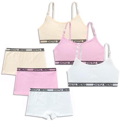 China QUICK DRY young girls underwear set teen clothes sports underwear training bra panties for sale